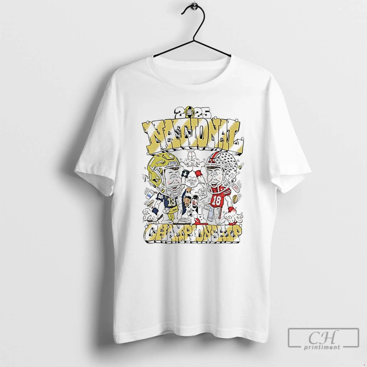 Premium Ohio State Vs Notre Dame 2025 National Championship Caricature T Shirts Hoodie, Sweatshirt | InkNestWear.com