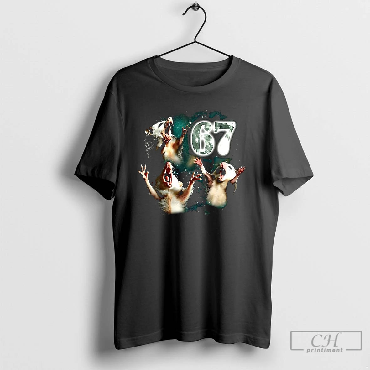Premium Opossum 67 Howling At The Moon Meme T Shirts Hoodie, Sweatshirt | InkNestWear.com