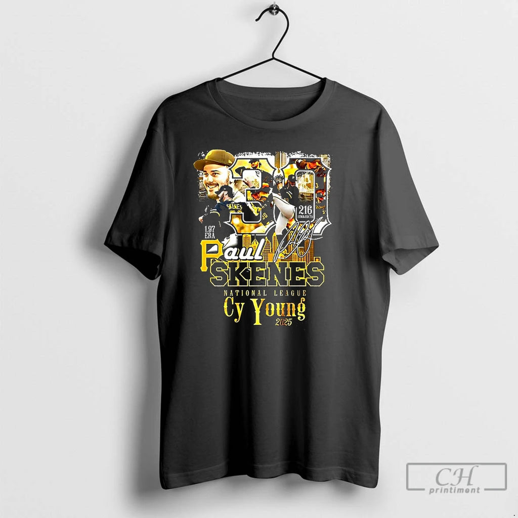 Premium Paul Skenes Pittsburgh Pirates 2025 National League Cy Young Signature T-Shirts, Hoodie, Sweatshirt | InkNestWear.com