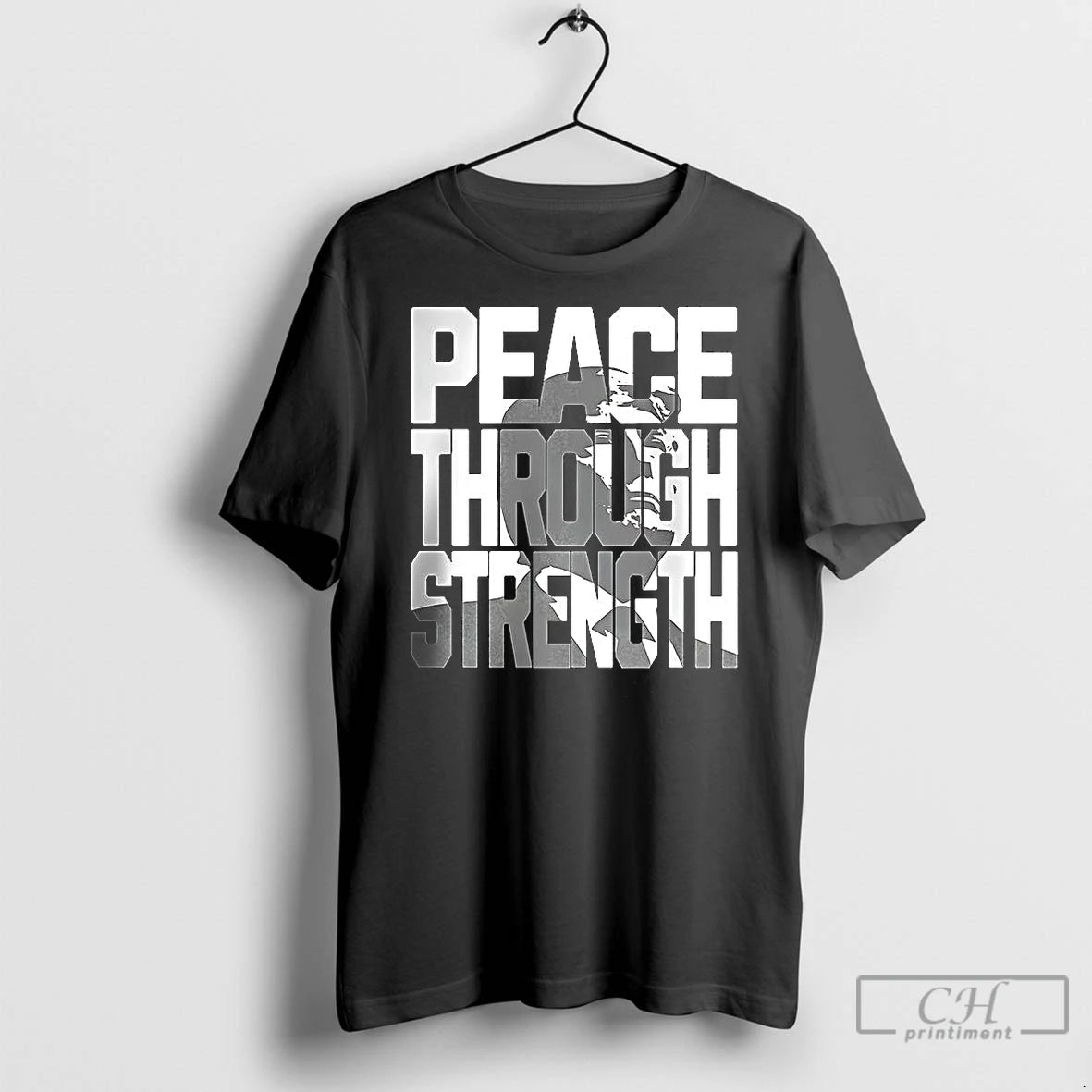 Premium Peace Through Strength Trump In Wording T-Shirts, Hoodie, Sweatshirt | InkNestWear.com