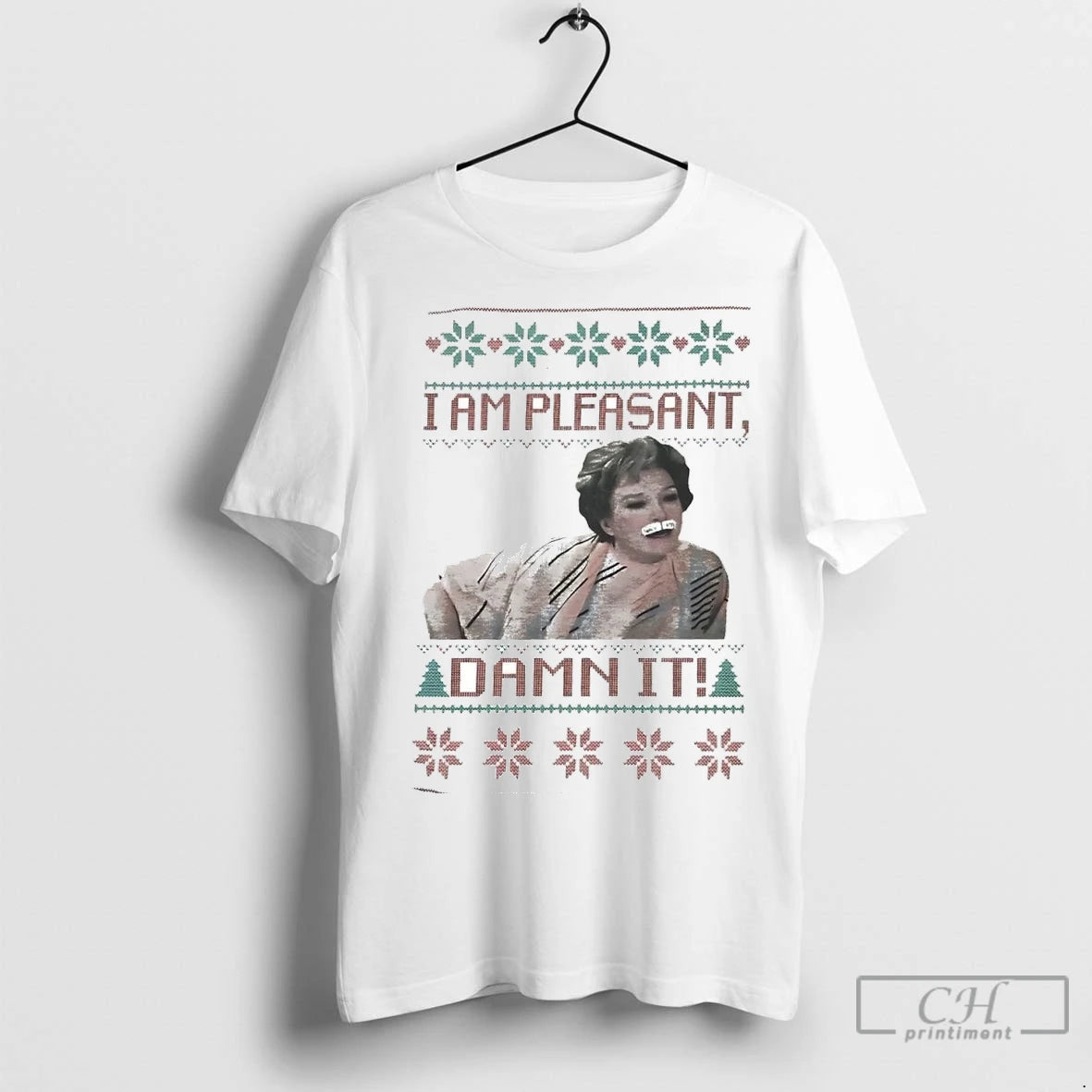 Premium Phyllis Diller I Am Pleasant Damn It Christmas T-Shirts, Hoodie, Sweatshirt | InkNestWear.com
