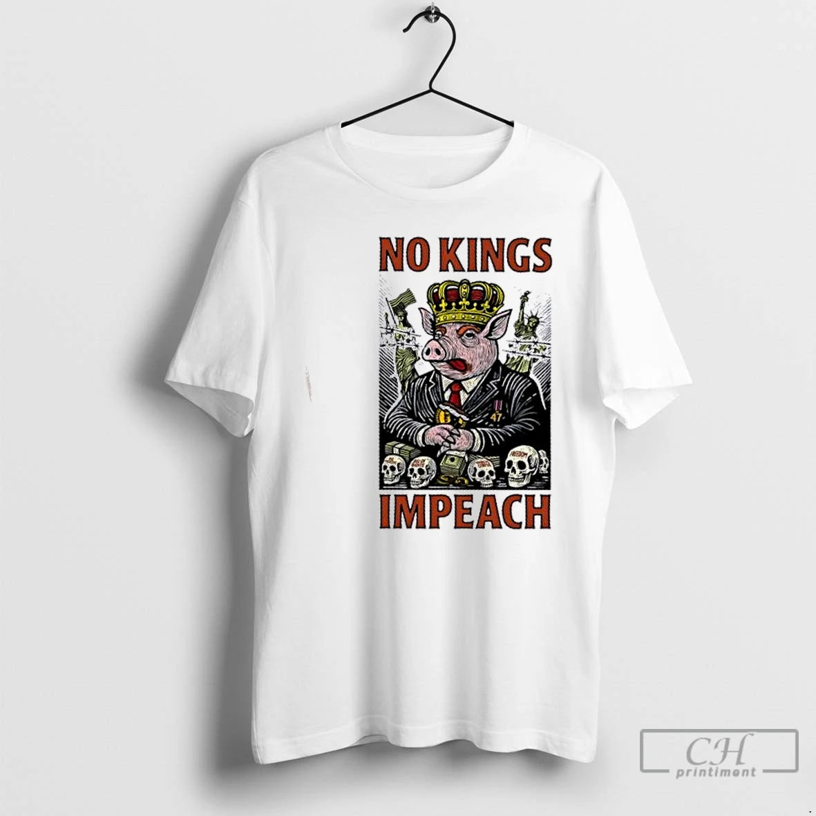 Premium Pig No Kings Impeach T Shirts Hoodie, Sweatshirt | InkNestWear.com