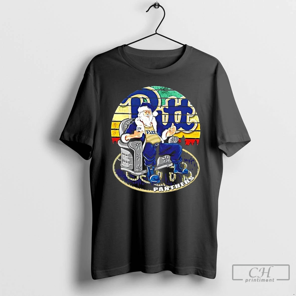Premium Pittsburgh Panthers X Santa Claus Christmas Vintage T Shirts Hoodie, Sweatshirt | InkNestWear.com