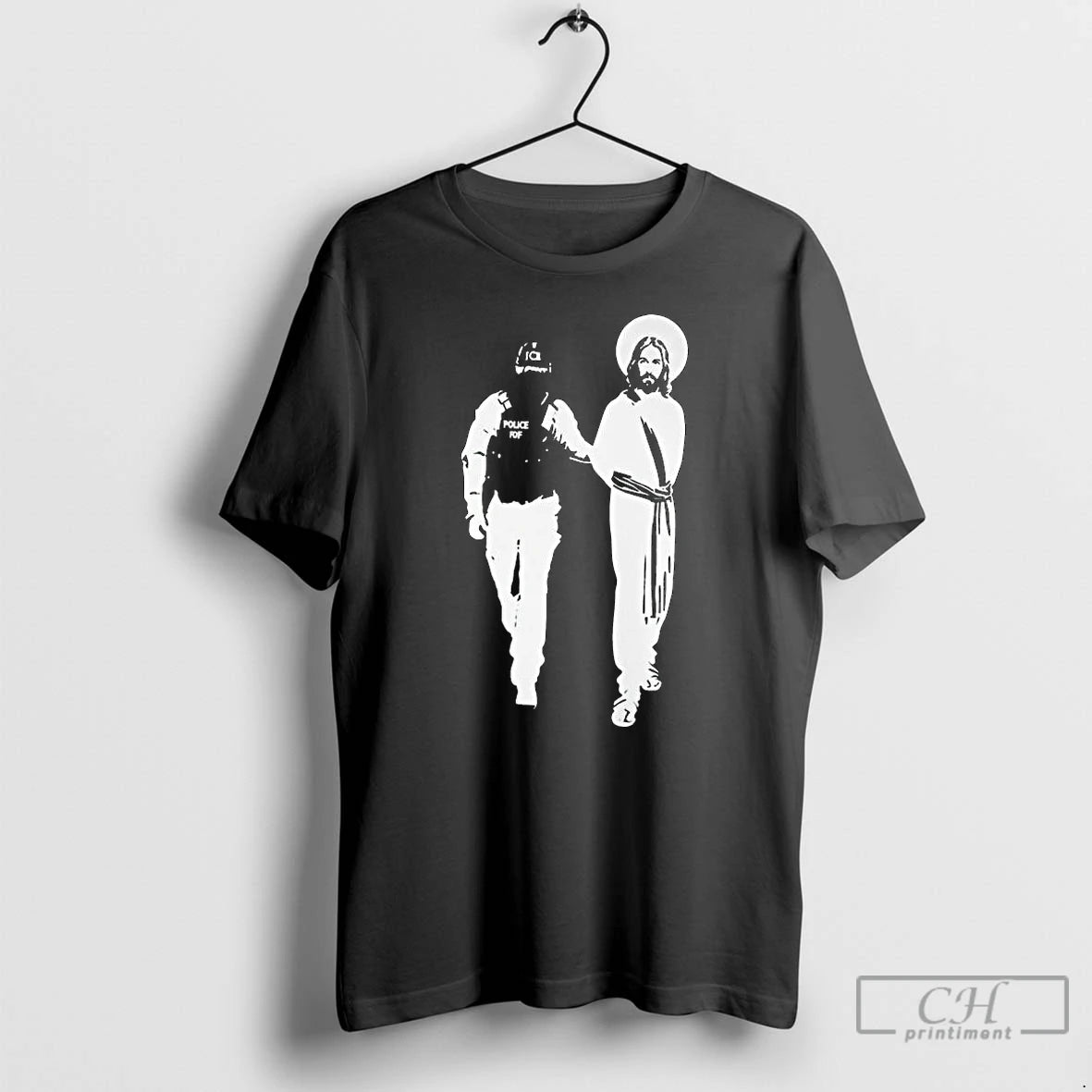 Premium Police Arrested Jesus Ice Detaining Jesus Long Sleve T Shirts Hoodie, Sweatshirt | InkNestWear.com
