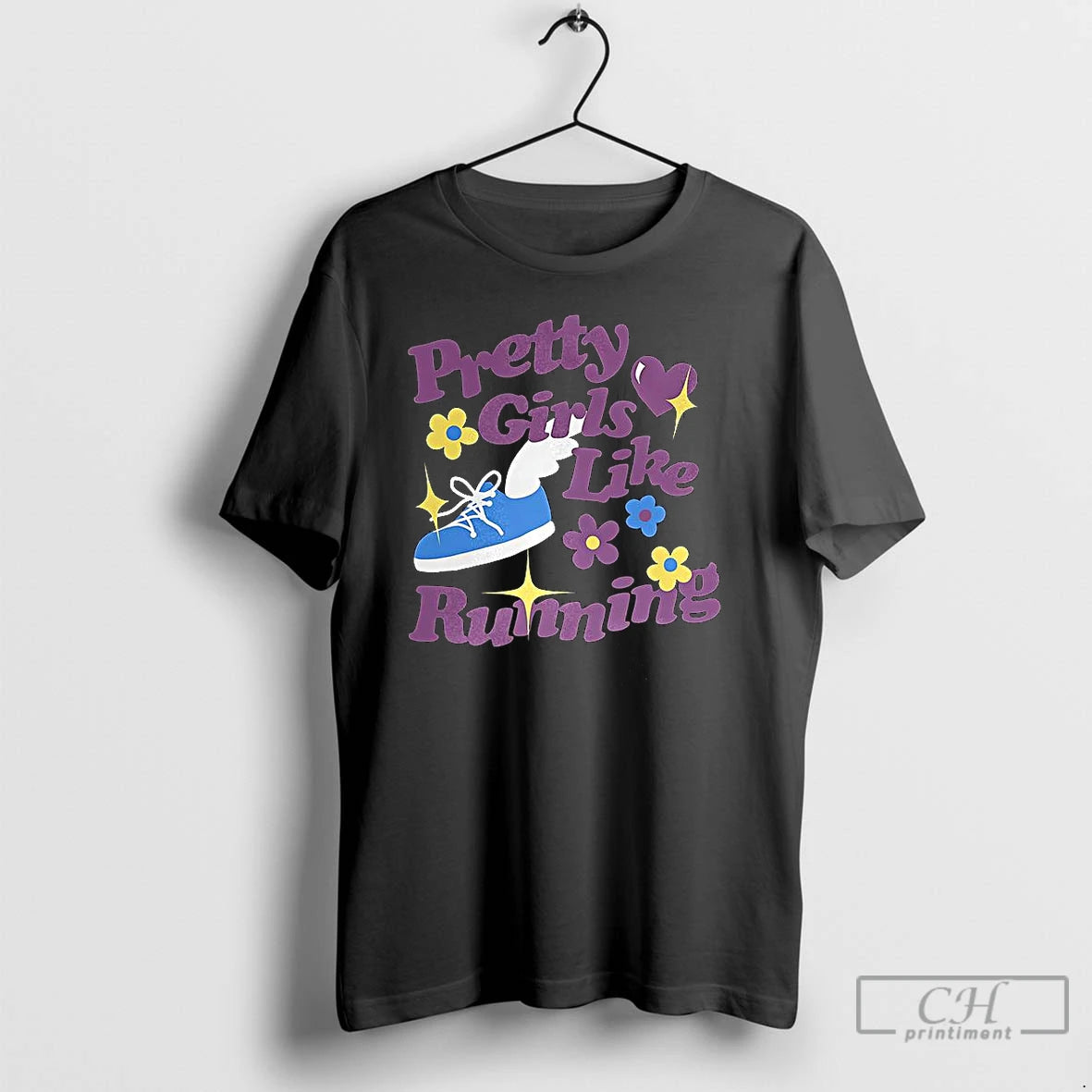 Premium Pretty Girls Like Running Winged Shoes T-Shirts, Hoodie, Sweatshirt | InkNestWear.com