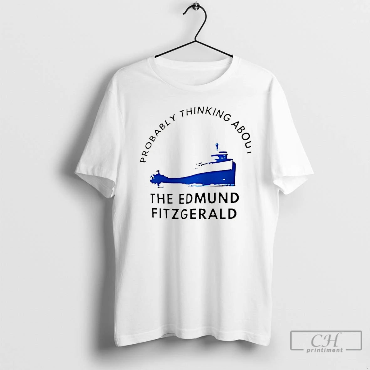 Premium Probably Thinking About The Edmund Fitzgerald Christmas T Shirts Hoodie, Sweatshirt | InkNestWear.com