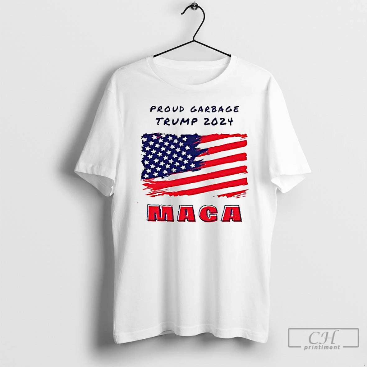 Premium Proud Garbage Trump 2024 Maga America Flag T Shirts Hoodie, Sweatshirt | InkNestWear.com