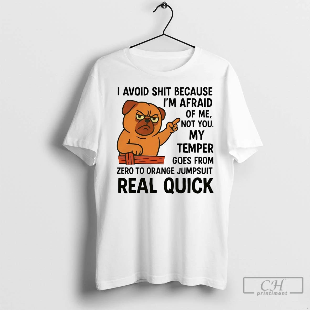 Premium Pug I Avoid Shit Because Im Afraid Of Me T-Shirts, Hoodie, Sweatshirt | InkNestWear.com