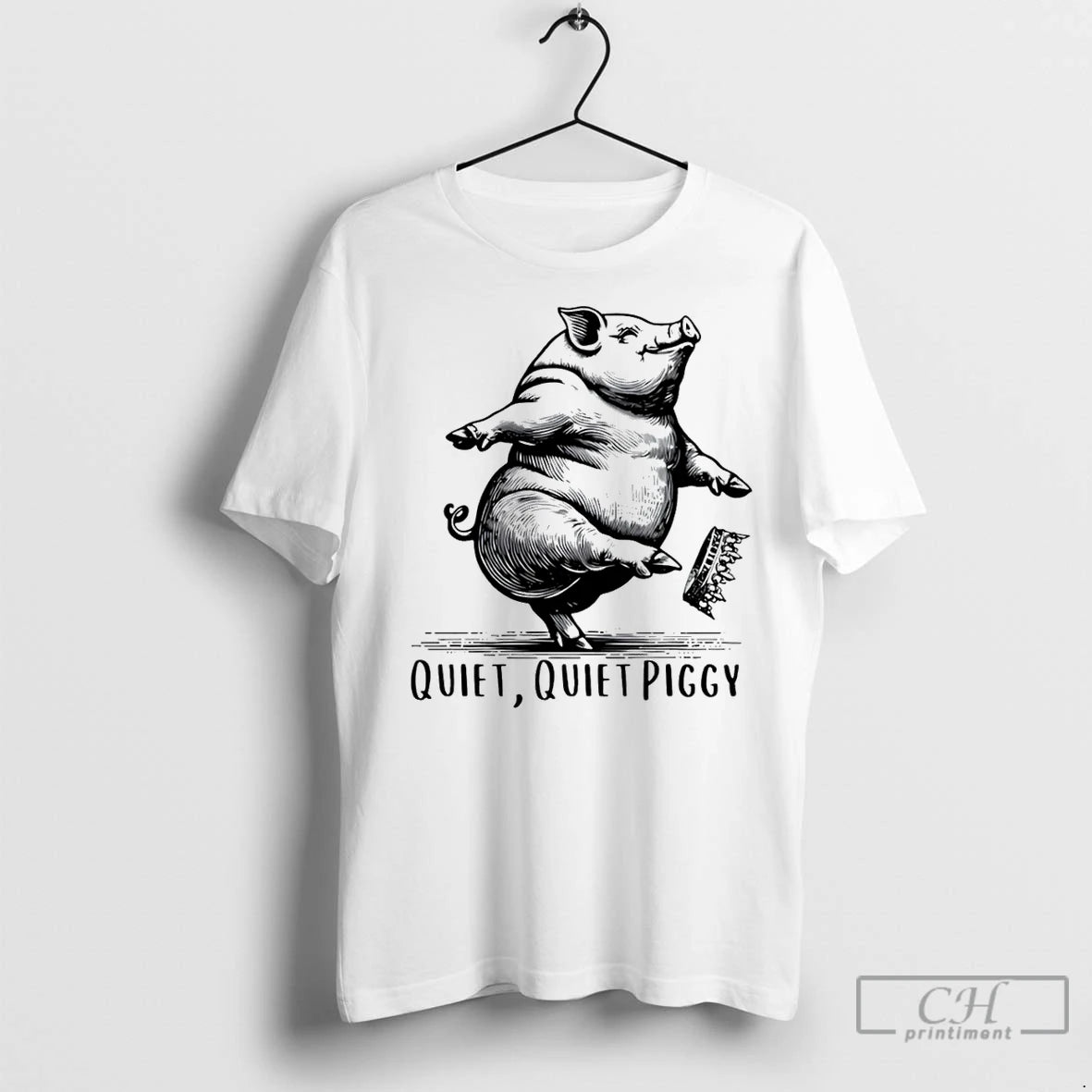 Premium Quiet Quiet Piggy Dancing Pig Kicking Crown Trump T-Shirts, Hoodie, Sweatshirt | InkNestWear.com