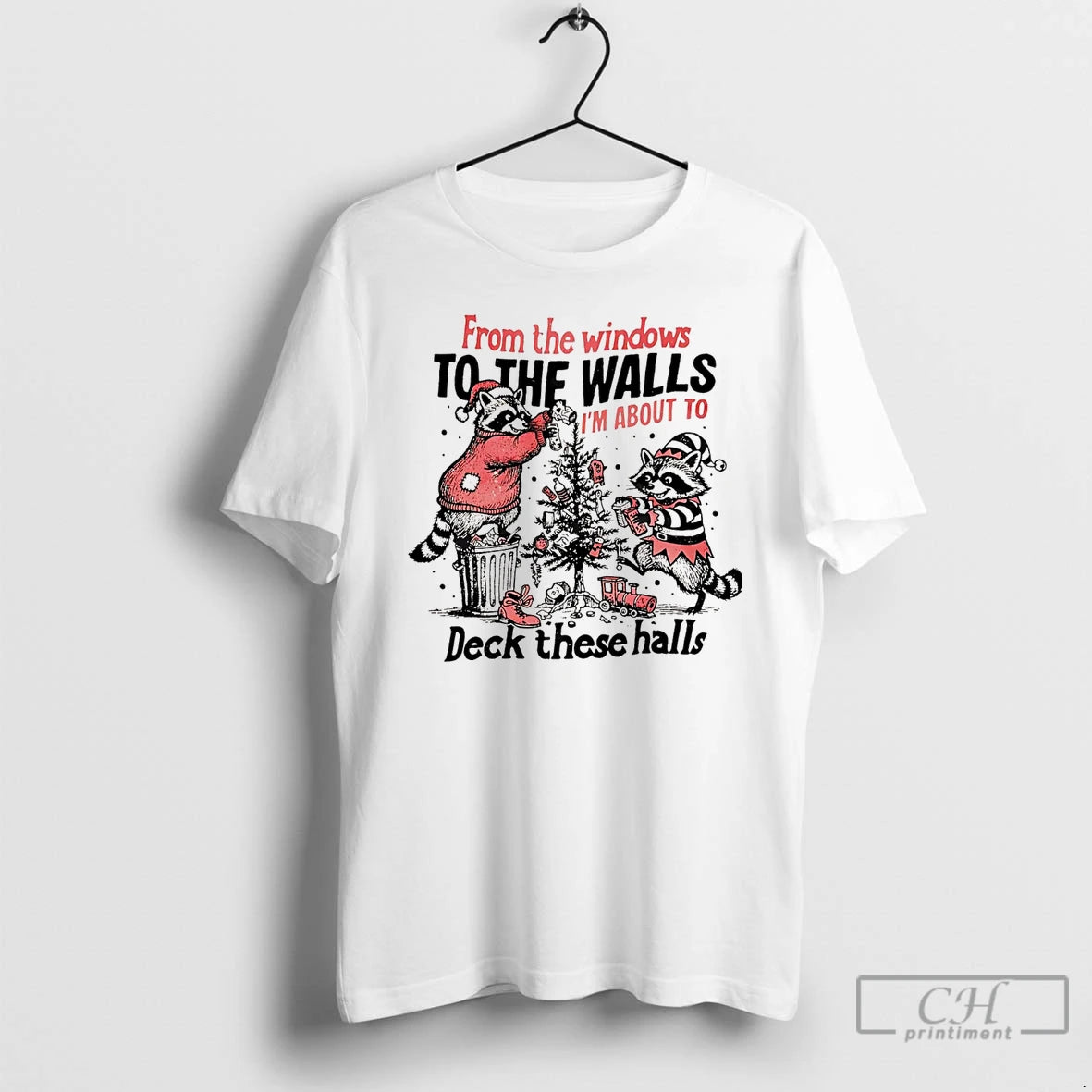 Premium Raccoon From The Windows To The Walls Christmas T Shirts Hoodie, Sweatshirt | InkNestWear.com