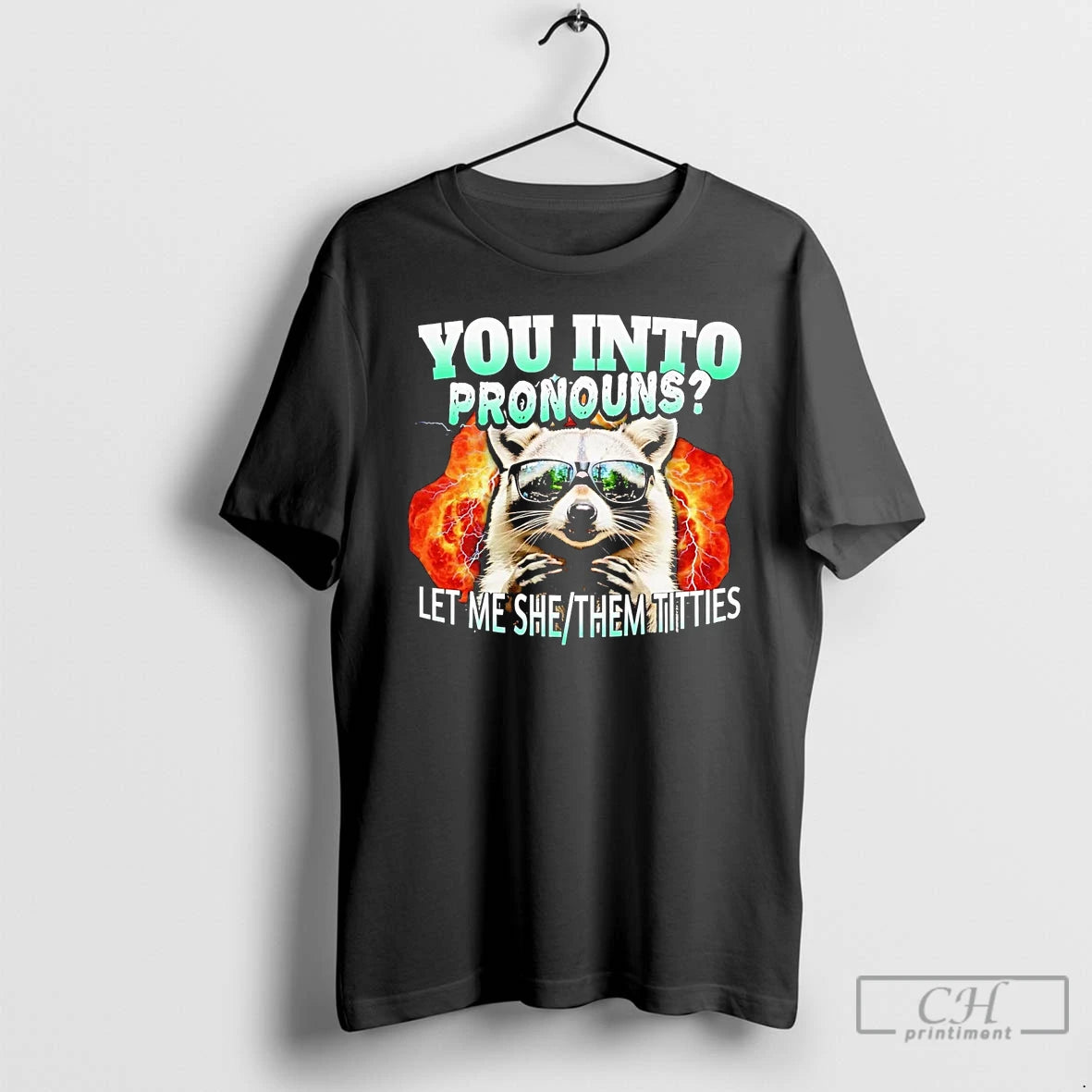 Raccoon You Pronouns Let Me She Them Titties T-Shirts, Hoodie, Sweatshirt