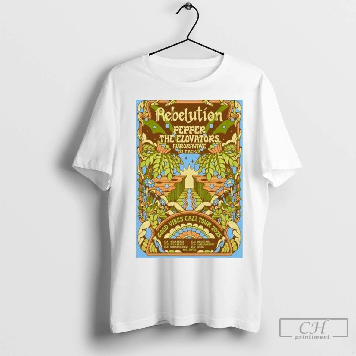 Premium Rebelution Pepper The Elovators Aurorawave Dj Mackle Fall Tour 2025 Circle White T-Shirts, Hoodie, Sweatshirt
