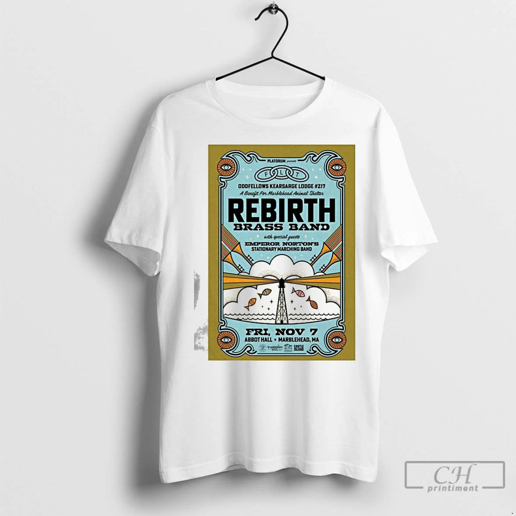 Premium Rebirth Brass Band Abbot Hall In Marblehead Ma Nov 7 2025 T-Shirts, Hoodie, Sweatshirt | InkNestWear.com