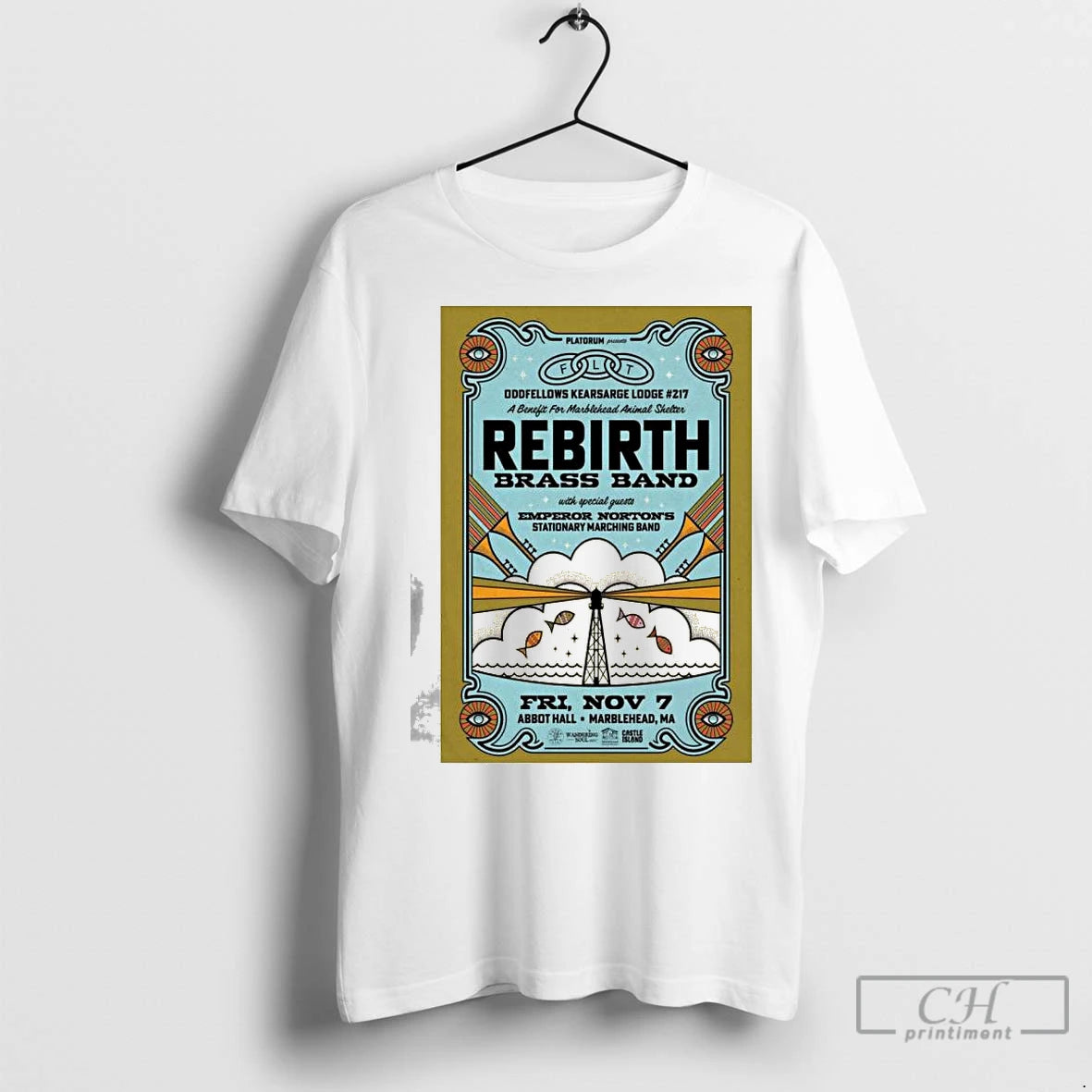 Premium Rebirth Brass Band Abbot Hall In Marblehead Ma Nov 7 2025 T-Shirts, Hoodie, Sweatshirt | InkNestWear.com