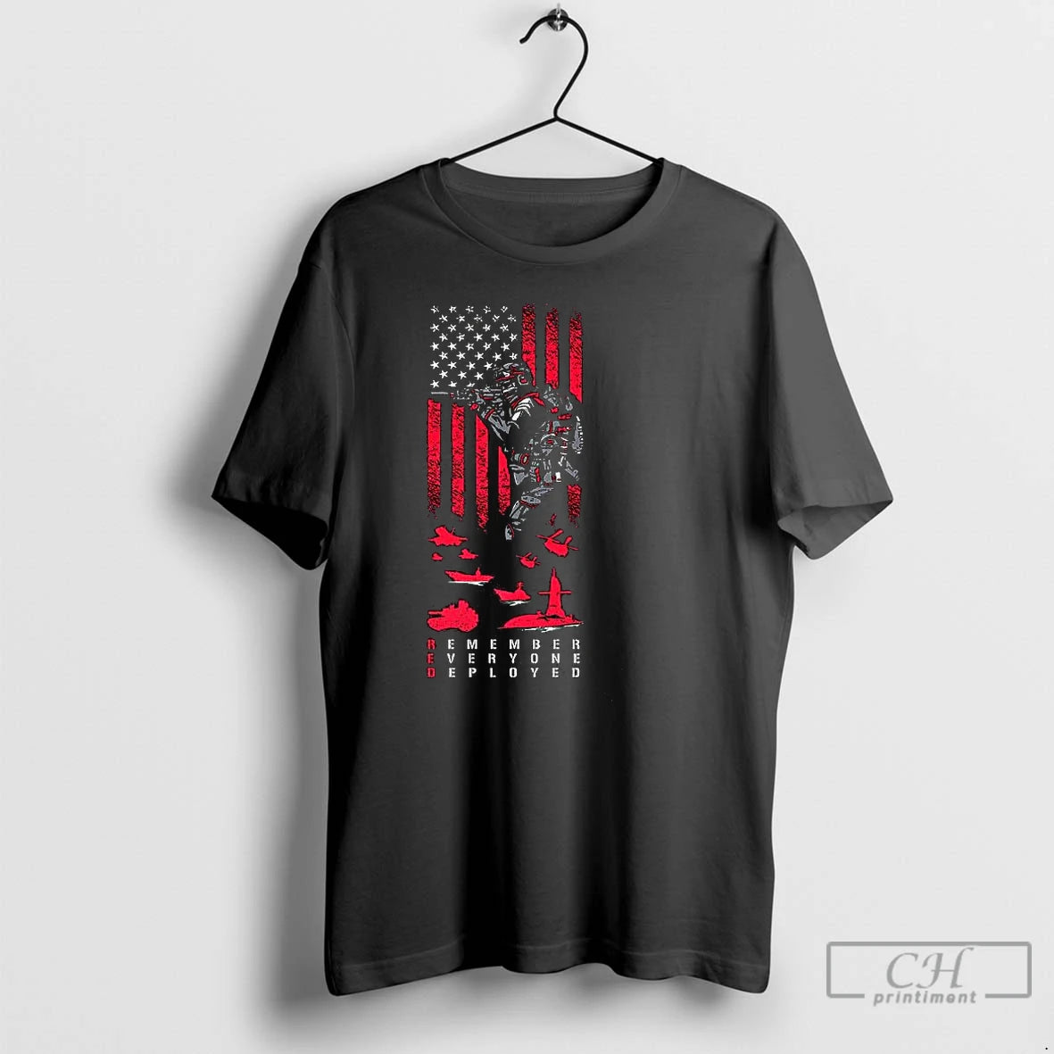 Premium Red Friday Full Soldier Remember Everyone Deployed Flag T Shirts Hoodie, Sweatshirt | InkNestWear.com