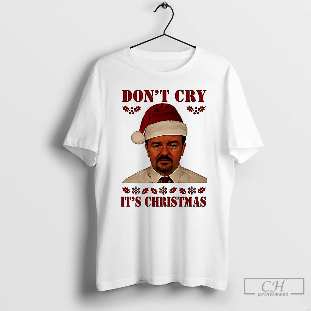 Premium Ricky Gervais The Office Dont Cry Its Christmas T-Shirts, Hoodie, Sweatshirt | InkNestWear.com