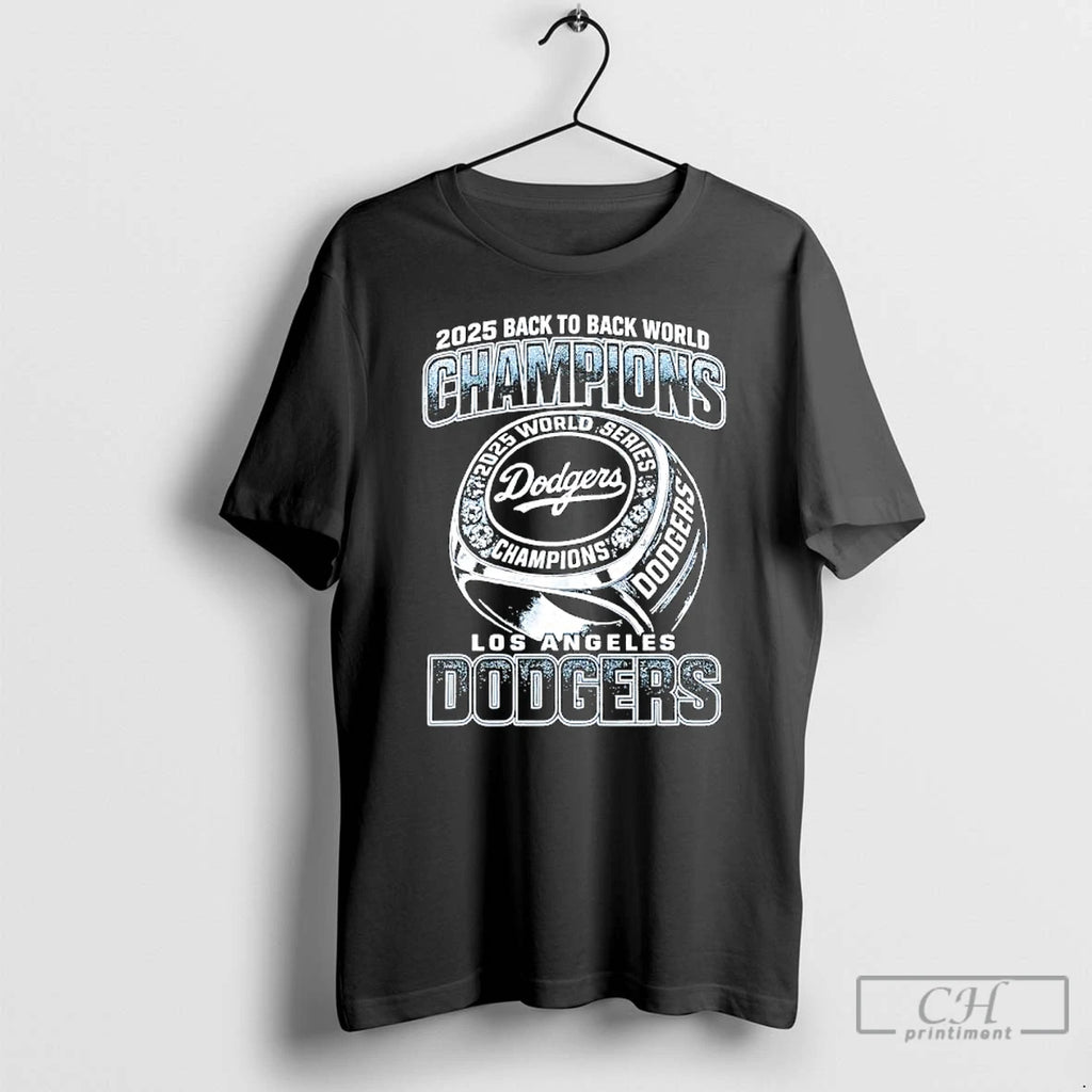 Premium Ring Of 2025 Back To Back World Champions Los Angeles Dodgers T Shirts Hoodie, Sweatshirt | InkNestWear.com