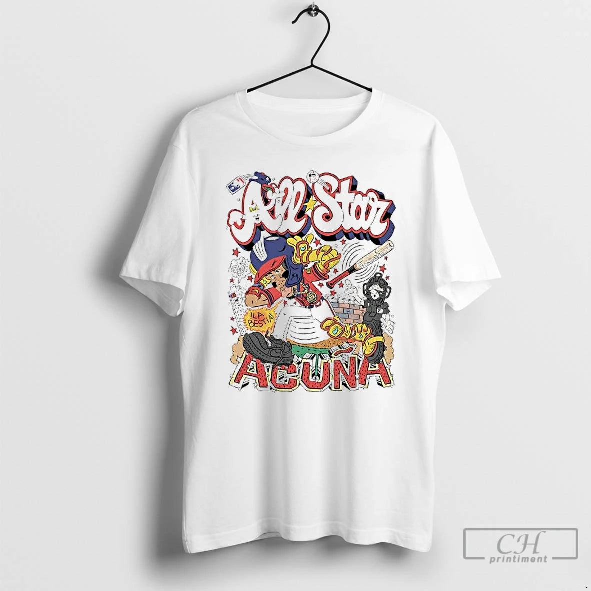 Premium Ronald Acuna Jr Atlanta Braves 2025 All Star Caricatue T Shirts Hoodie, Sweatshirt | InkNestWear.com