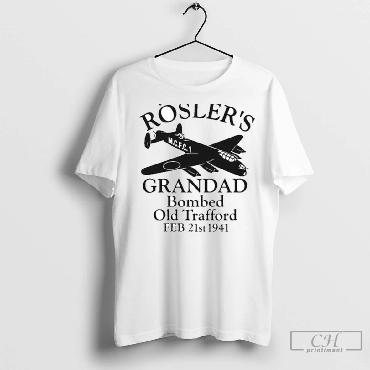 Premium Roslers Grandad Bombed Old Trafford 1941 Manchester Football Circle White T-Shirts, Hoodie, Sweatshirt