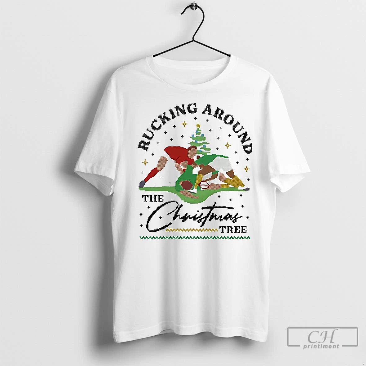 Premium Rucking Around The Christmas Tree Rugby Ugly Christmas T-Shirts, Hoodie, Sweatshirt | InkNestWear.com