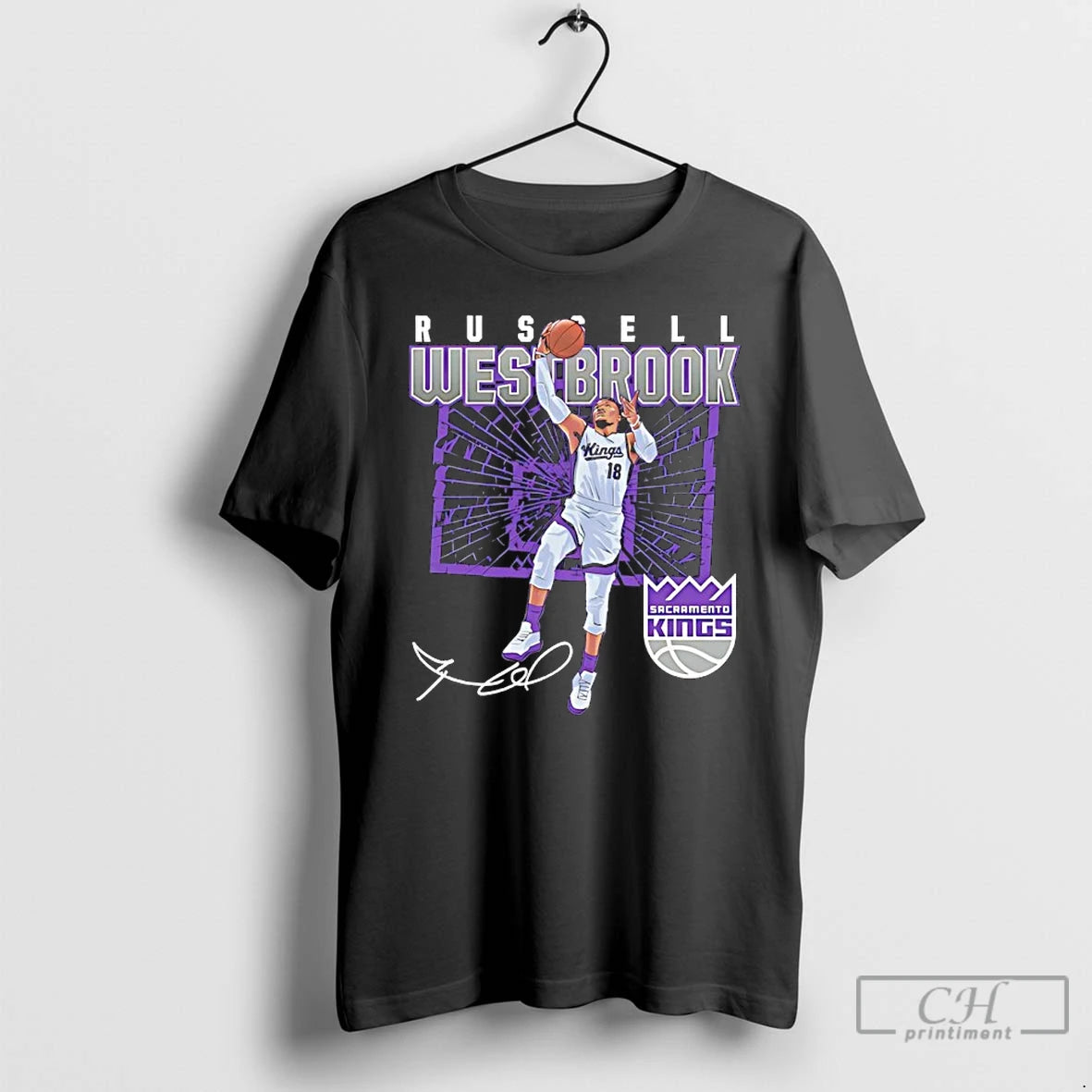 Premium Russell Westbrook Sacramento Kings Shattered Signature T Shirts Hoodie, Sweatshirt | InkNestWear.com