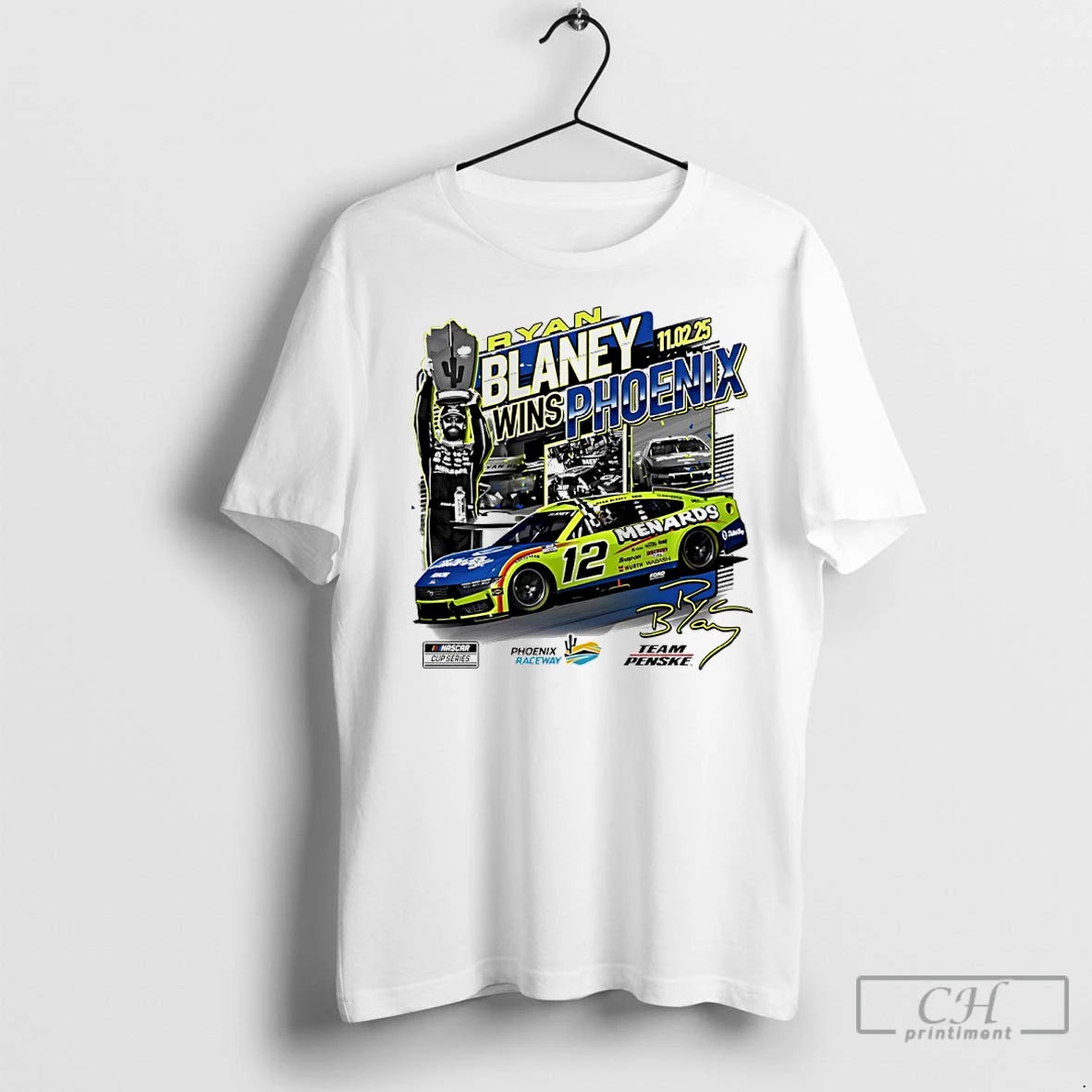 Premium Ryan Blaney 2025 Nascar Cup Series Championship Race Winner Signature T-Shirts, Hoodie, Sweatshirt | InkNestWear.com