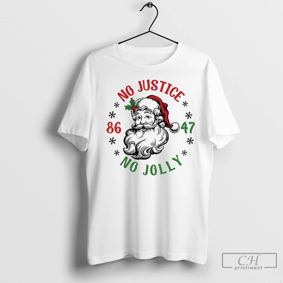 Premium Santa Claus No Justice No Jolly Anti Trump 86 47 Merry Christmas T-Shirts, Hoodie, Sweatshirt | InkNestWear.com