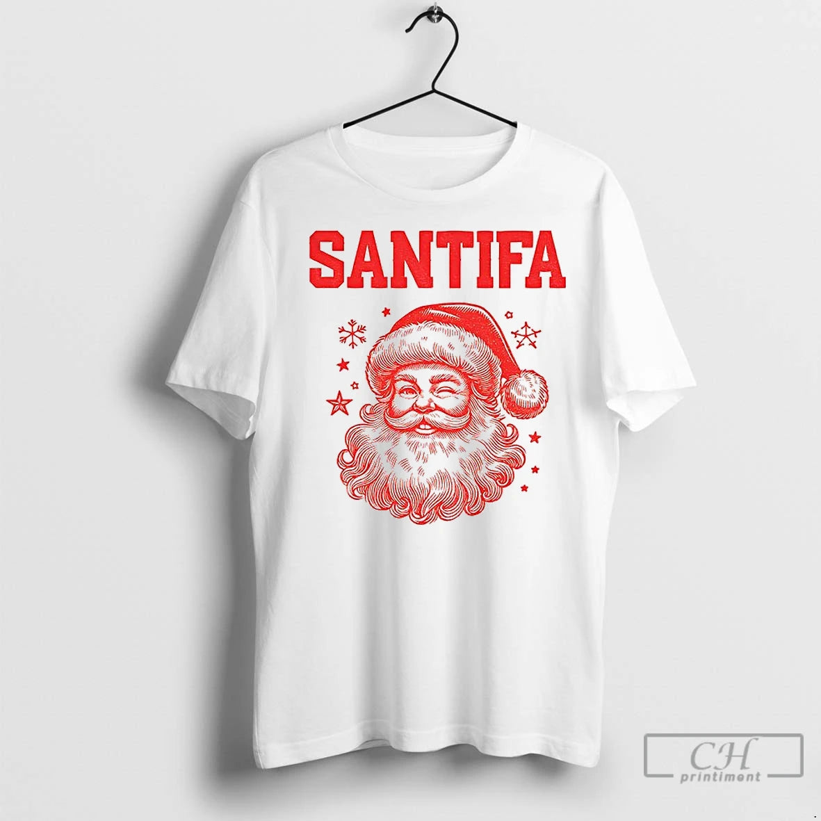 Premium Santa Claus Big Face Santifa Anti Fascism Antifa Santa Christmas T-Shirts, Hoodie, Sweatshirt | InkNestWear.com