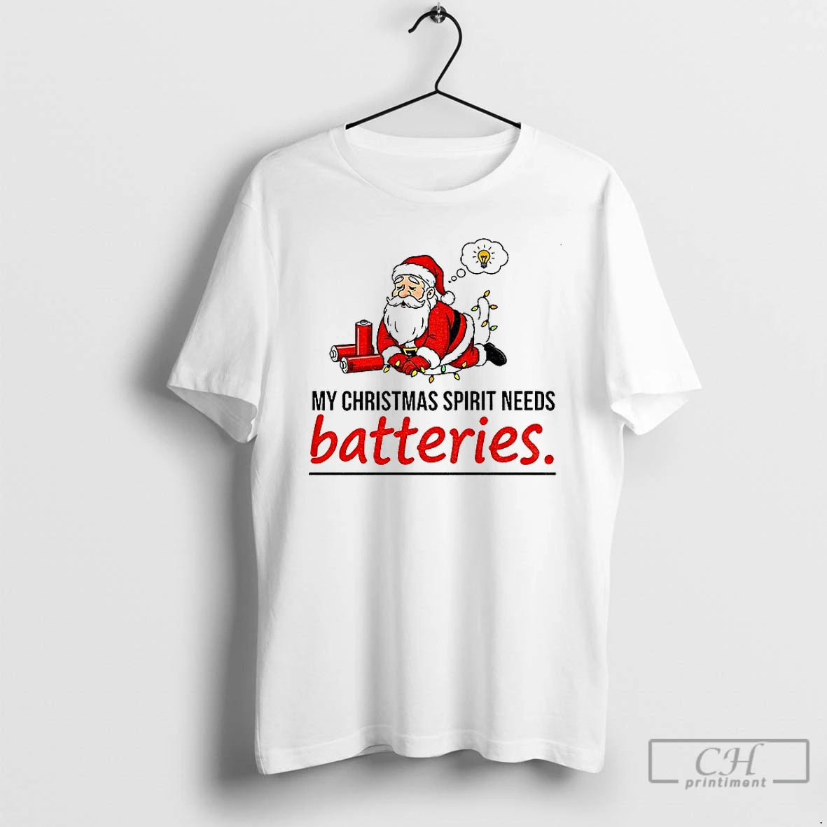 Santa Claus My Spirit Needs Batteries Merry T-Shirts, Hoodie, Sweatshirt