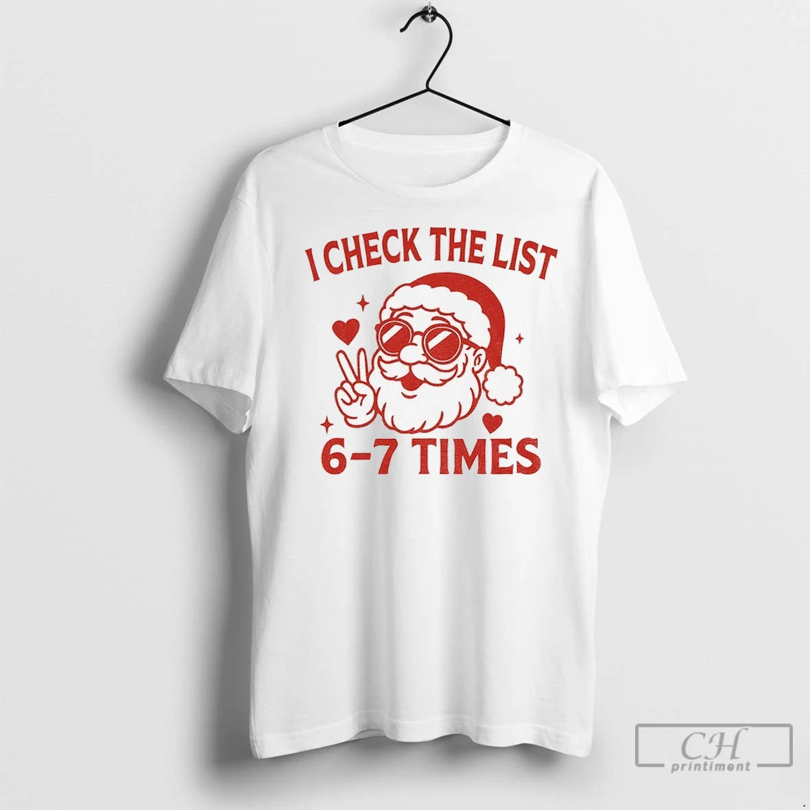 Premium Santa Claus Peace Hand I Check The List 67 Times Merry Christmas T-Shirts, Hoodie, Sweatshirt | InkNestWear.com