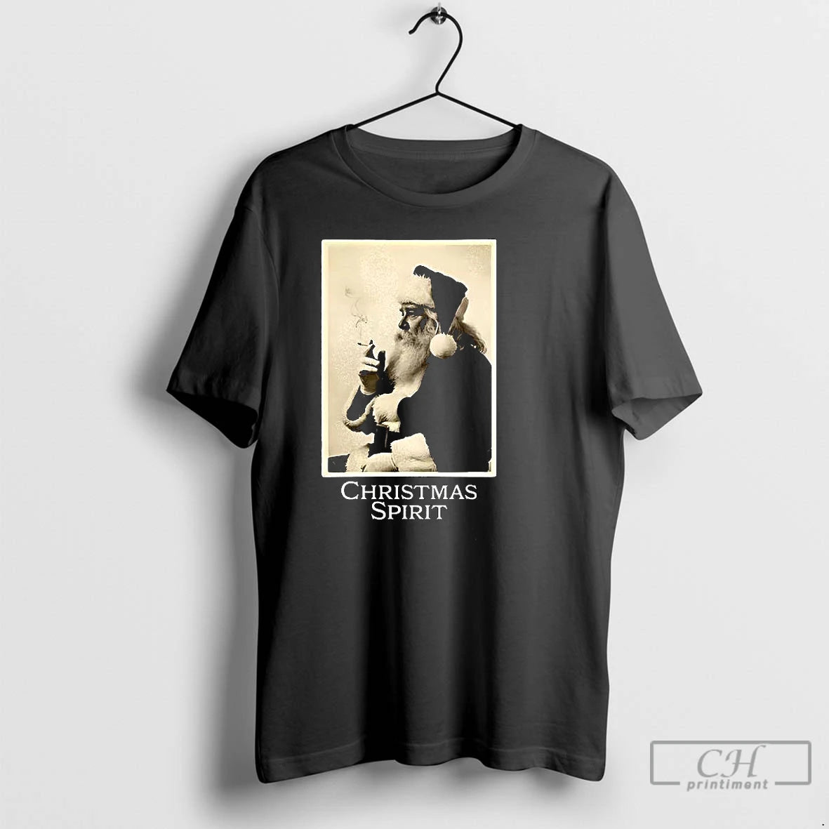 Premium Santa Claus Smoking Christmas Spirit Vintage T Shirts Hoodie, Sweatshirt | InkNestWear.com