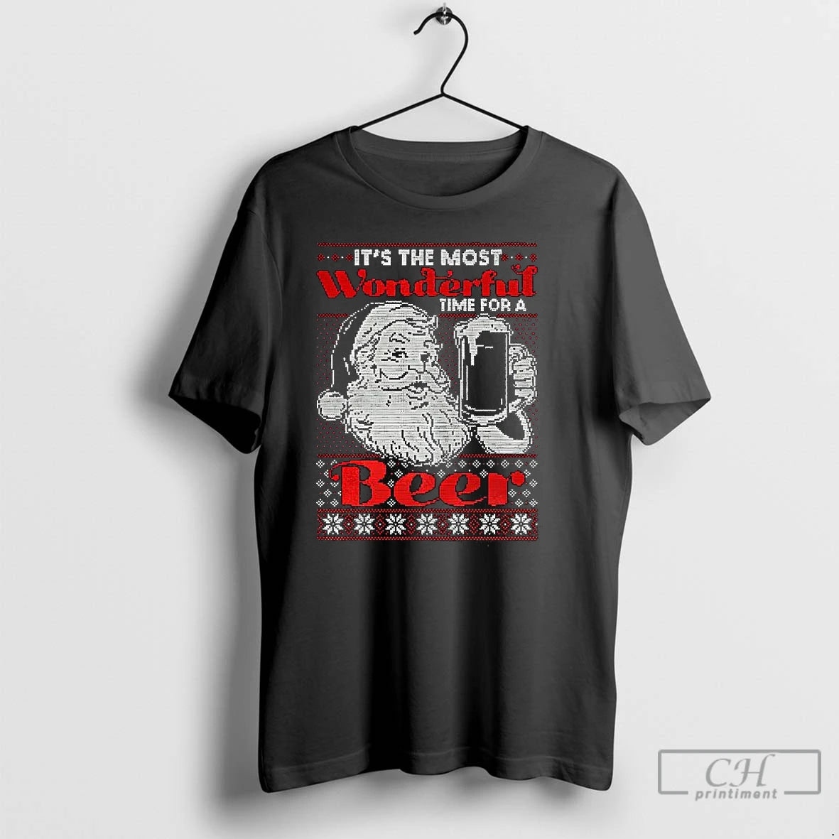 Premium Santa Claus Wonderful Time For A Beer Christmas T Shirts Hoodie, Sweatshirt | InkNestWear.com