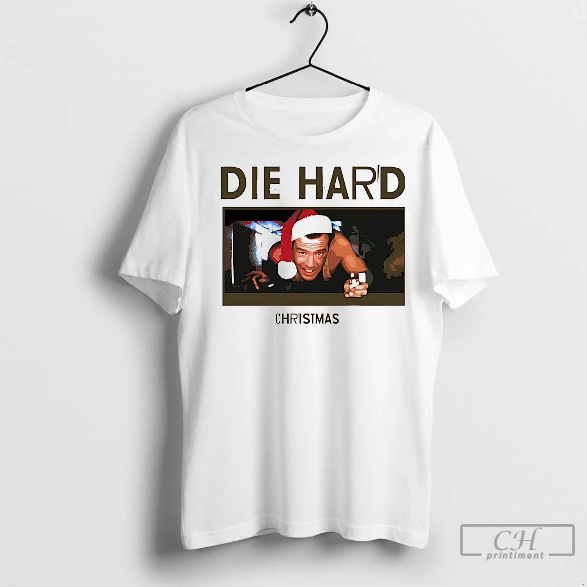 Premium Santa John Mcclane In Air Duct Die Hard Christmas T-Shirts, Hoodie, Sweatshirt | InkNestWear.com