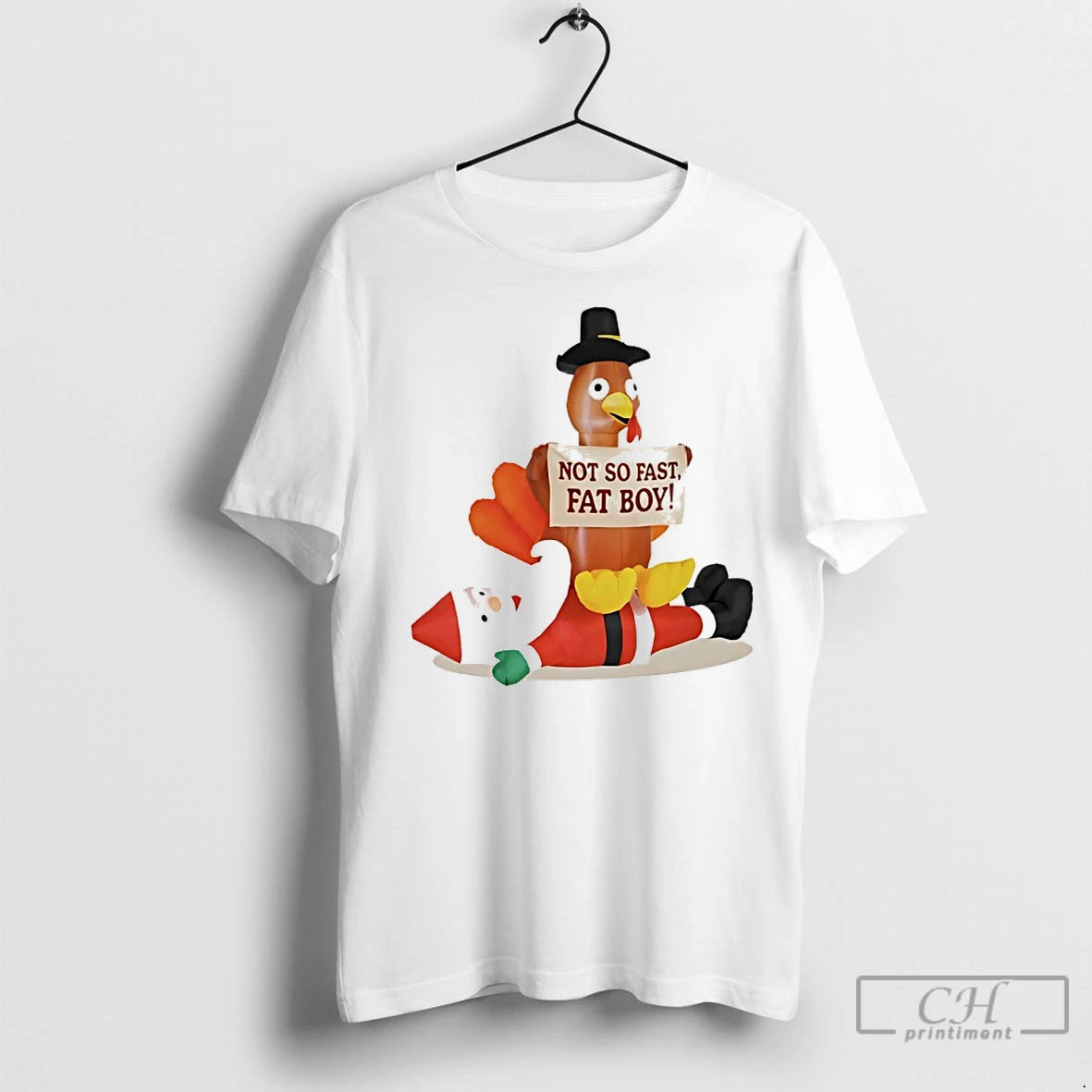 Premium Santa Versus Turkey Not So Fast Fat Boy Thanksgiving 2025 T-Shirts, Hoodie, Sweatshirt | InkNestWear.com