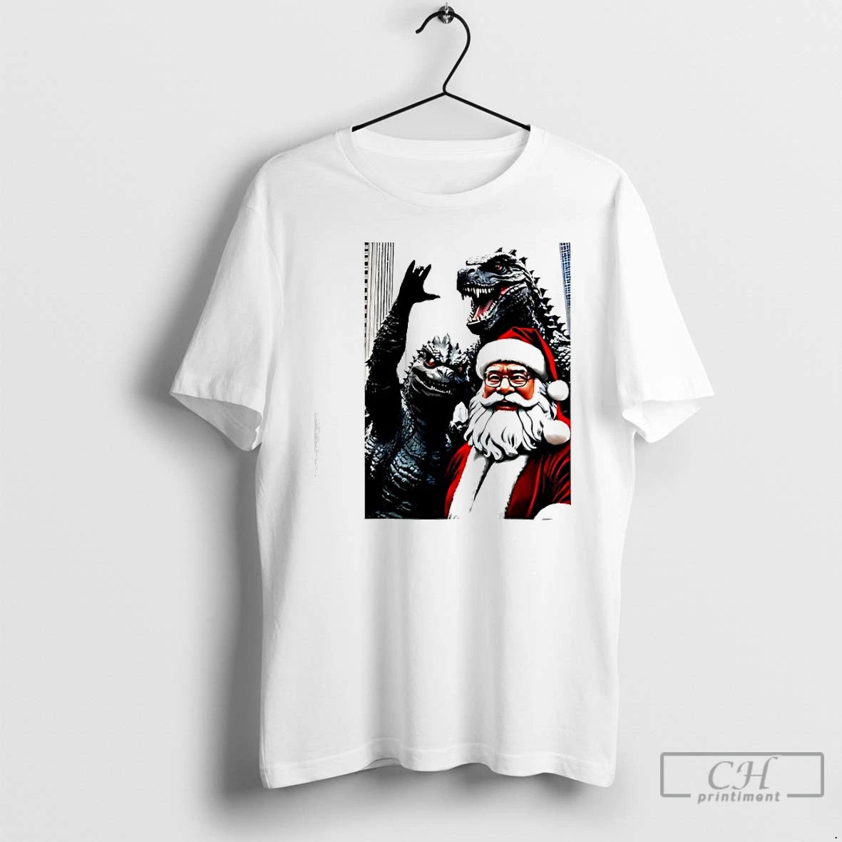 Premium Santa And Godzilla Christmas Geeky Holiday T-Shirts, Hoodie, Sweatshirt | InkNestWear.com