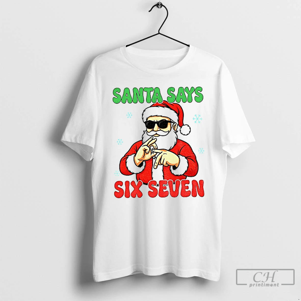 Premium Santa Says Six Seven Christmas 6 7 Funny Saying T Shirts Hoodie, Sweatshirt | InkNestWear.com