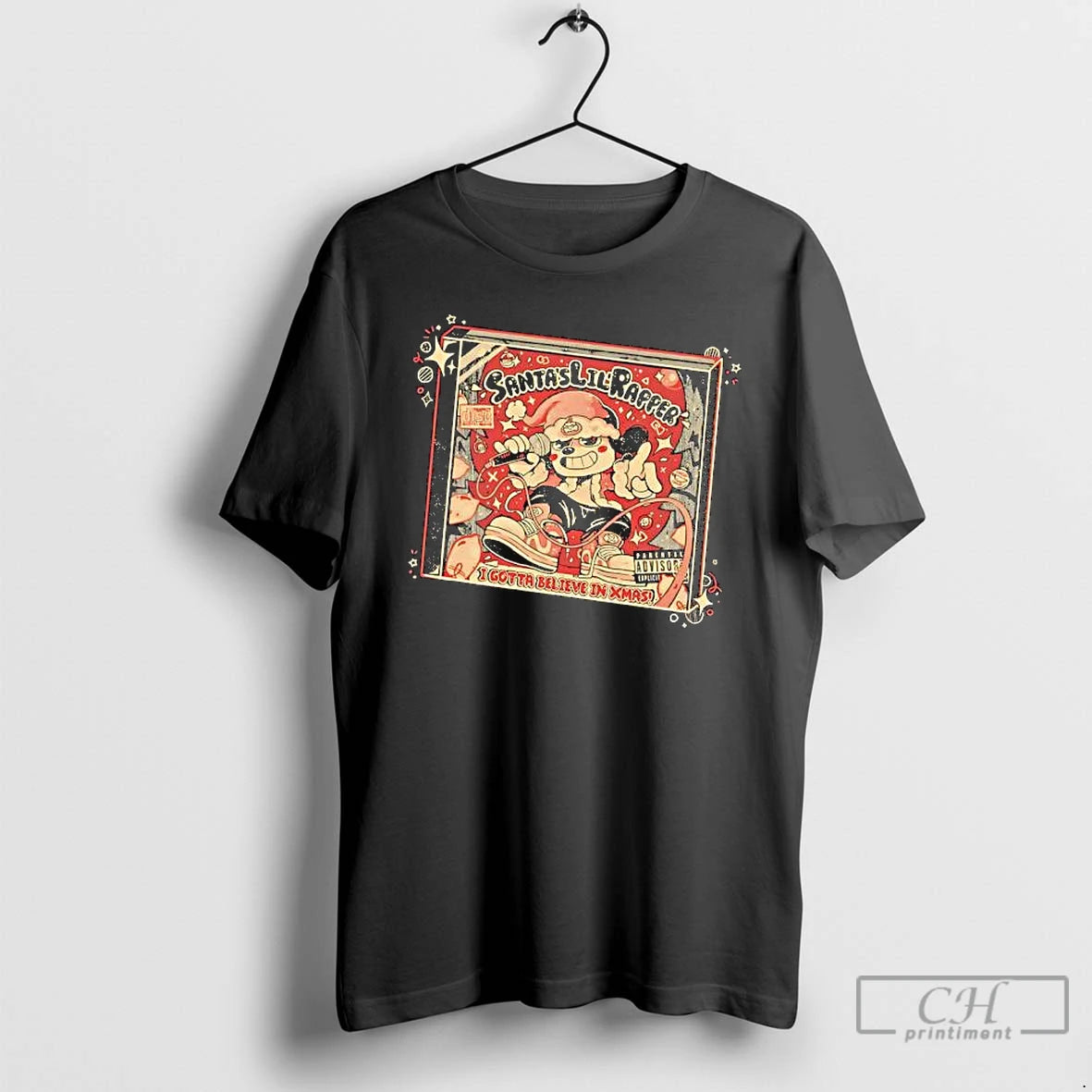 Premium Santas Lilrapper I Gotta Believe In Xmas Graphic T Shirts Hoodie, Sweatshirt | InkNestWear.com