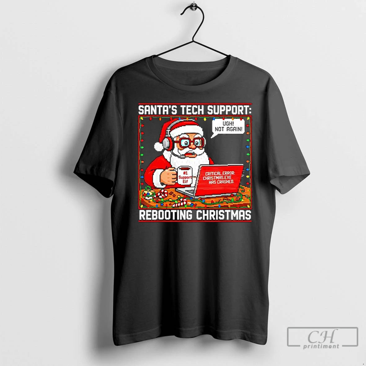 Premium Santas Tech Support Rebooting Christmas T-Shirts, Hoodie, Sweatshirt | InkNestWear.com