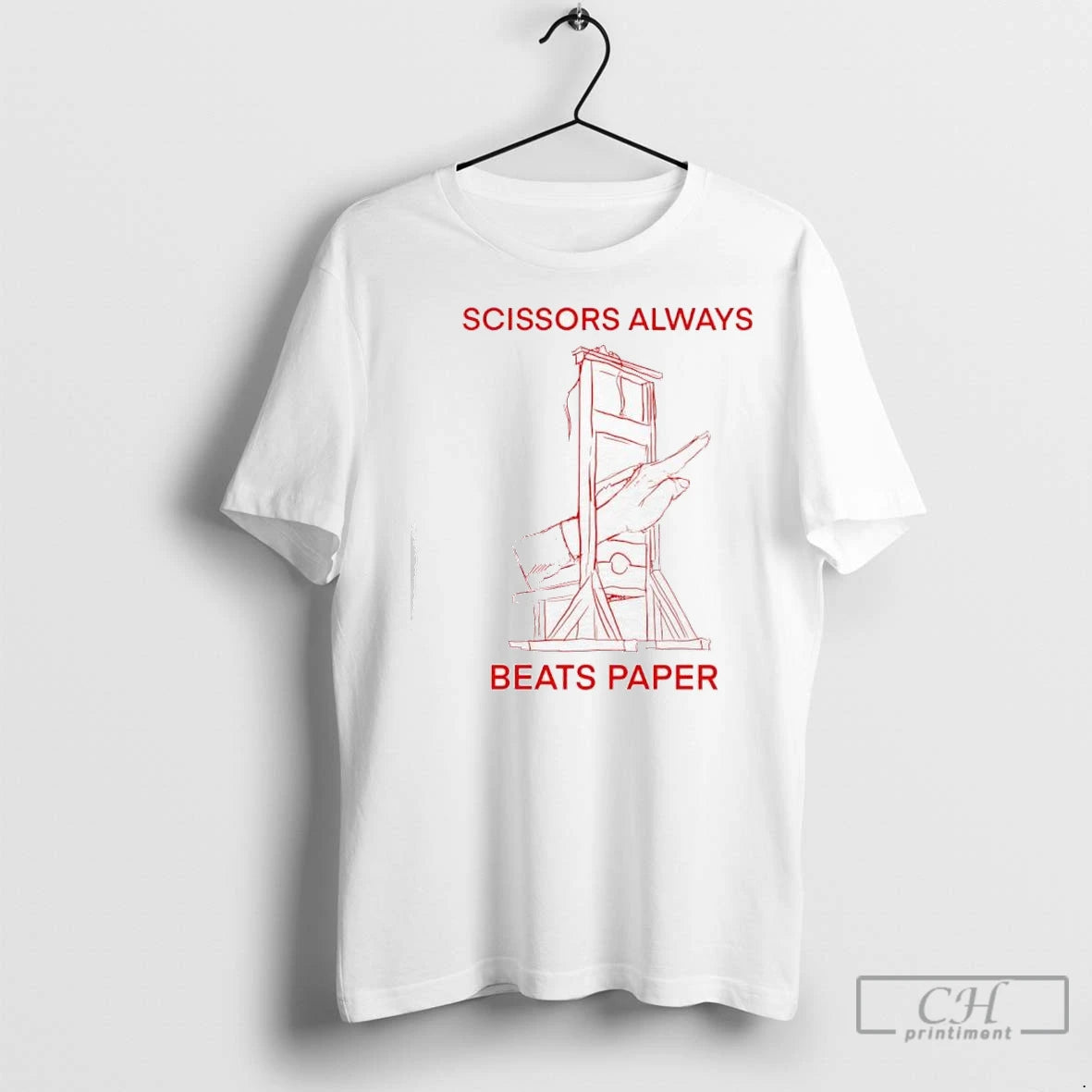 Premium Scissors Always Beats Paper Guillotine Sketch Graphic T-Shirts, Hoodie, Sweatshirt | InkNestWear.com
