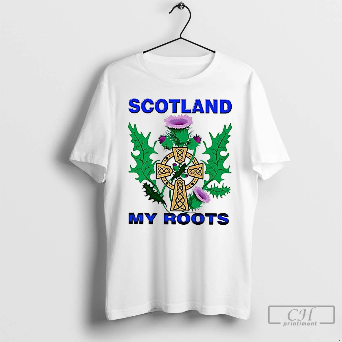 Premium Scotland My Roots Classic Celtic Cross Purple Thistle T Shirts Hoodie, Sweatshirt | InkNestWear.com