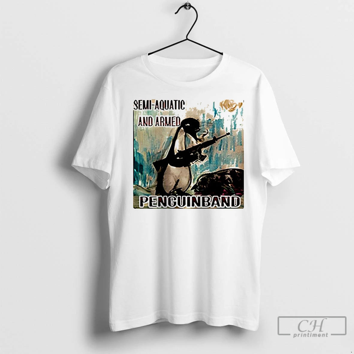 Premium Semi Aquatic And Armed Penguin Band Music Lover T-Shirts, Hoodie, Sweatshirt | InkNestWear.com