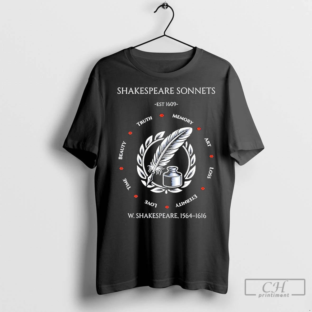 Premium Shakespeare Sonnets Est 1609 Truth Memory Art Loss Eternity Love Time Beauty T-Shirts, Hoodie, Sweatshirt