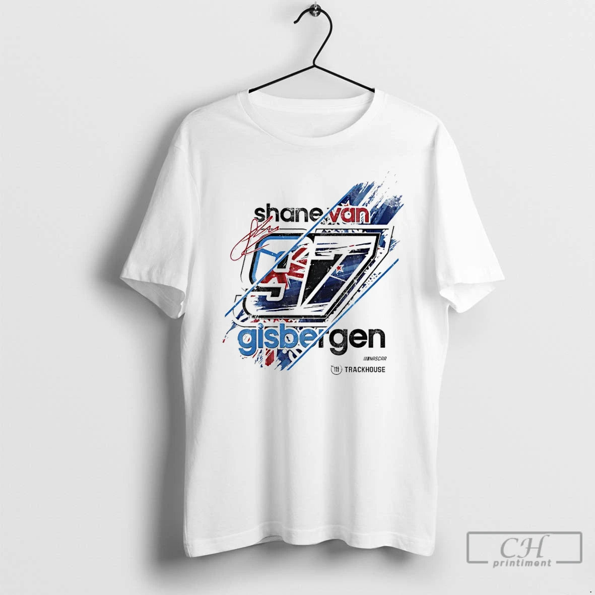 Premium Shane Van Gisbergen 97 Trackhouse Racing Team 2026 Driver Flag Signature T Shirts Hoodie, Sweatshirt