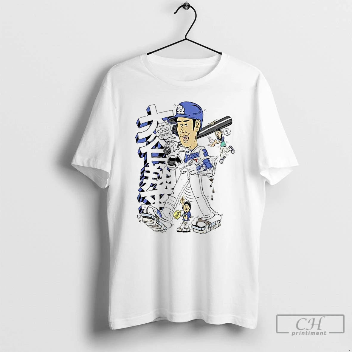 Premium Shohei Ohtani 1st 50 50 Season Los Angeles Dodgers Caricature T Shirts Hoodie, Sweatshirt | InkNestWear.com