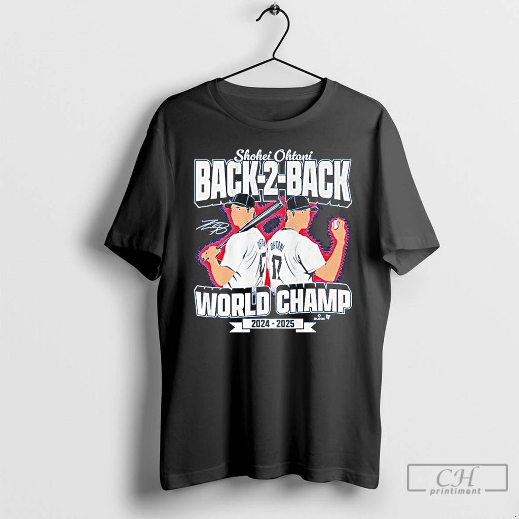 Premium Shohei Ohtani Back To Back World Champs T Shirts Hoodie, Sweatshirt | InkNestWear.com