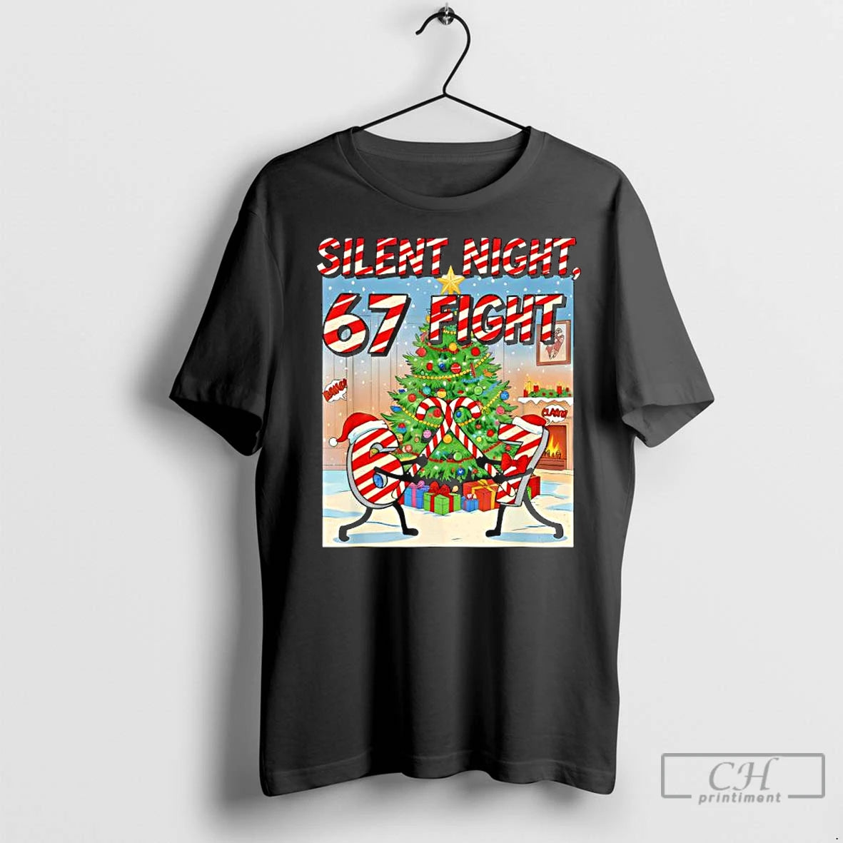 Premium Silent Night 67 Fight Christmas Cartoon T-Shirts, Hoodie, Sweatshirt | InkNestWear.com