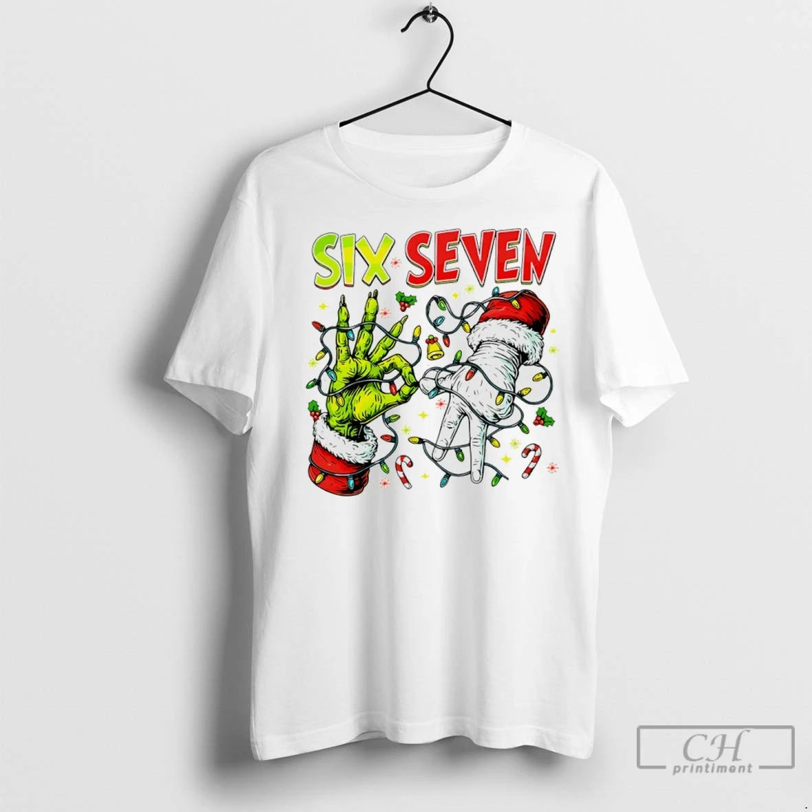 Premium Six Seven Grinch Hand Lightning Christmas T-Shirts, Hoodie, Sweatshirt | InkNestWear.com