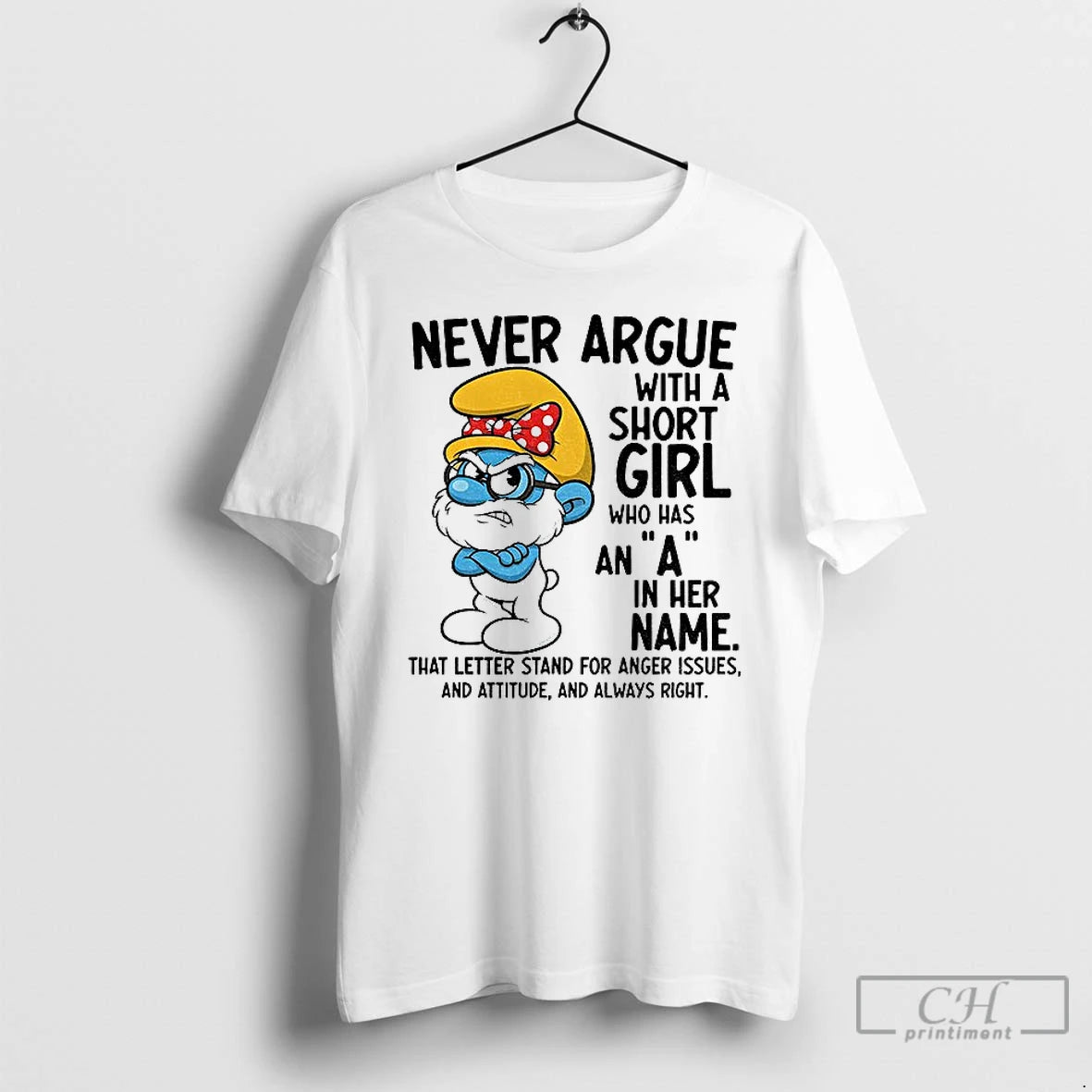Premium Smurf Never Argue With A Short Girl Who Has An A In Her Name T-Shirts, Hoodie, Sweatshirt | InkNestWear.com