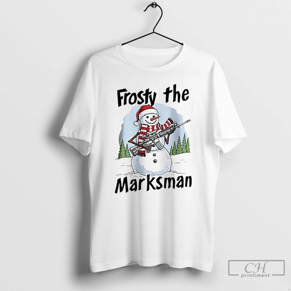 Premium Snowman Frosty The Marksman Christmas T Shirts Hoodie, Sweatshirt | InkNestWear.com