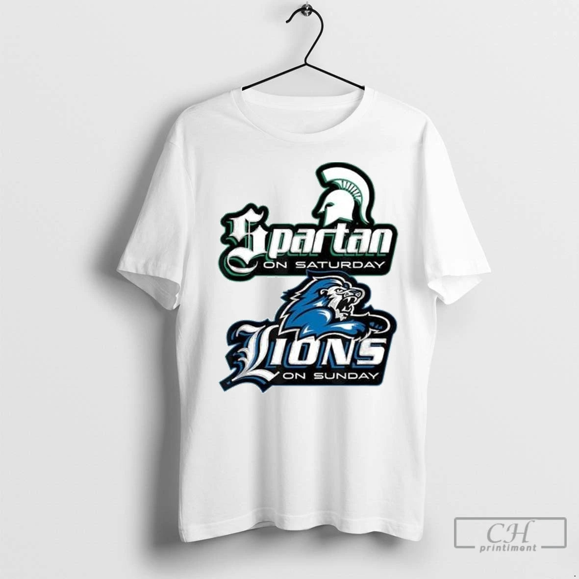 Premium Spartan On Saturday Detroit Lions On Sunday Football Circle White T-Shirts, Hoodie, Sweatshirt | InkNestWear.com